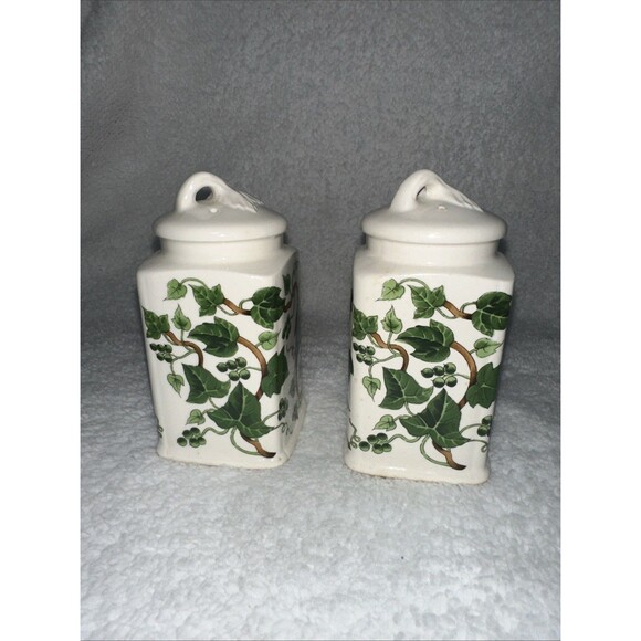 Ivy Ceramic Salt And Pepper Shaker Set Made In Japan - Picture 2 of 8